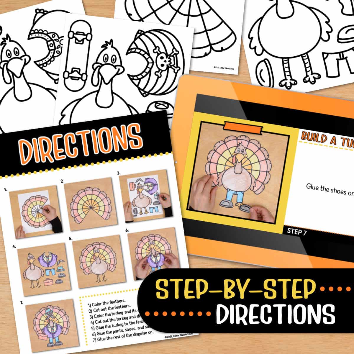 Turkey coloring craft â classroom thanksgiving crafts