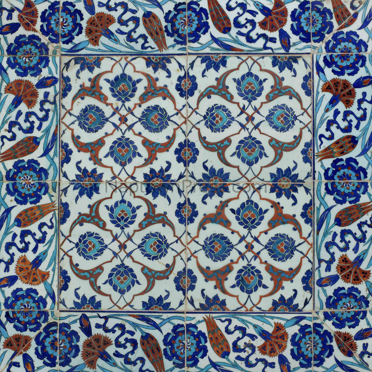 Printable coloring page turkish tile panel â naptown press