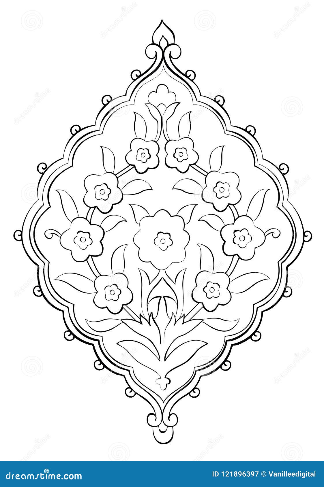 Turkish tile pattern cini art vector stock vector
