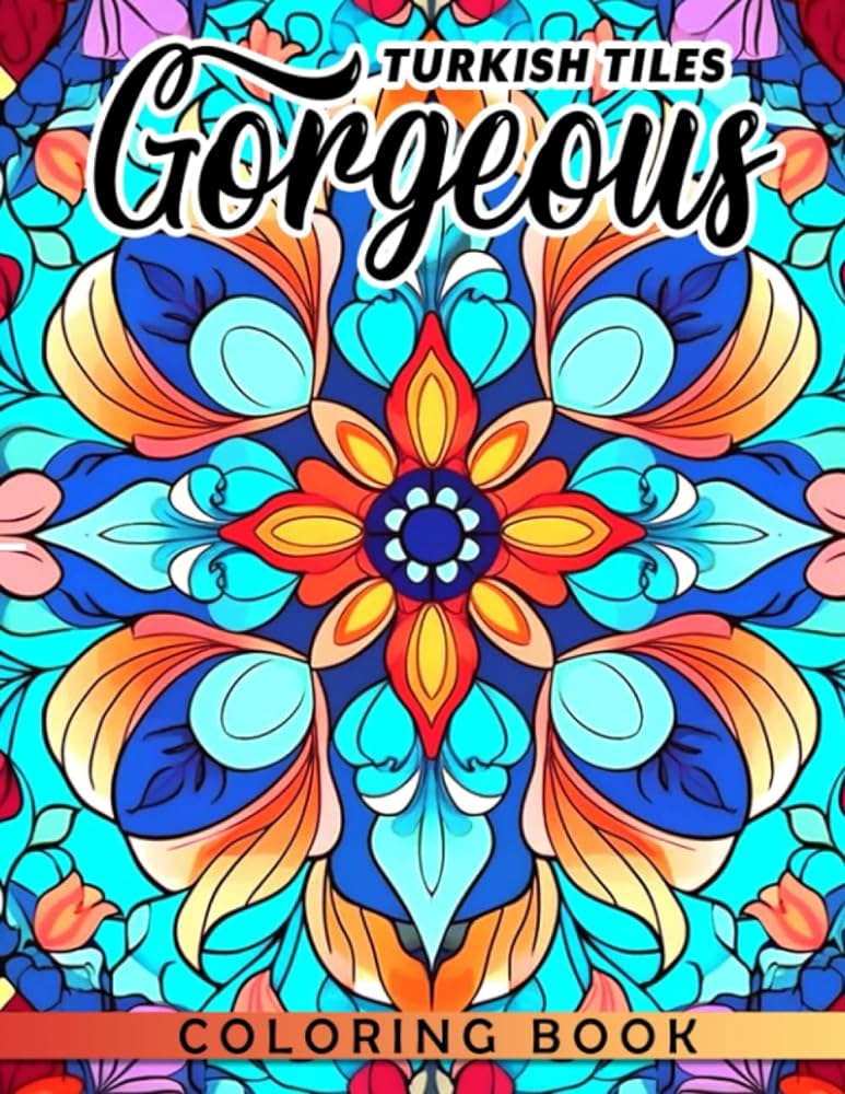 Gorgeous turkish tiles coloring book unique designs coloring pages featuring abstract patterns for adults teens to have fun and unwind burke aidan books