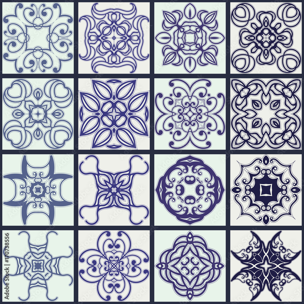 Colorful ceramic tile vintage turkish pattern template for ceramic tile wallpaper linoleum textile web page and others backgrounds vector illustration vector