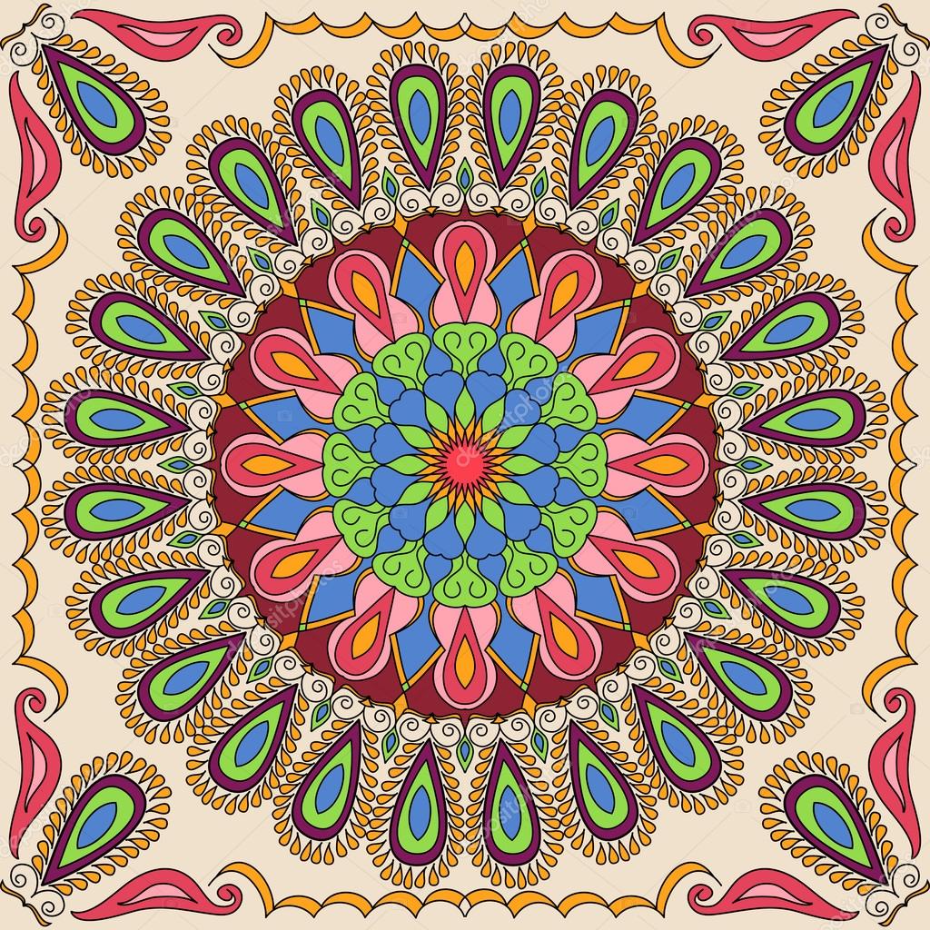 Vector square mandala pattern as example for coloring book for adults page for relax and meditation mexican tile for ceramic stock vector by yulia