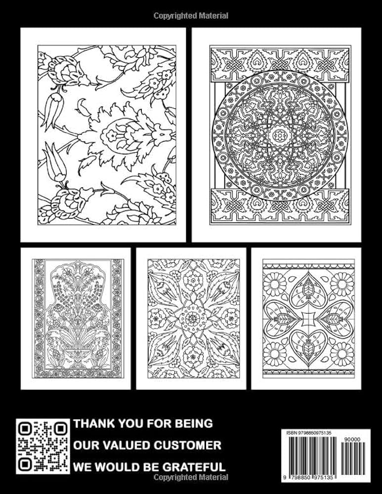Gorgeous turkish tiles coloring book unique designs coloring pages featuring abstract patterns for adults teens to have fun and unwind burke aidan books