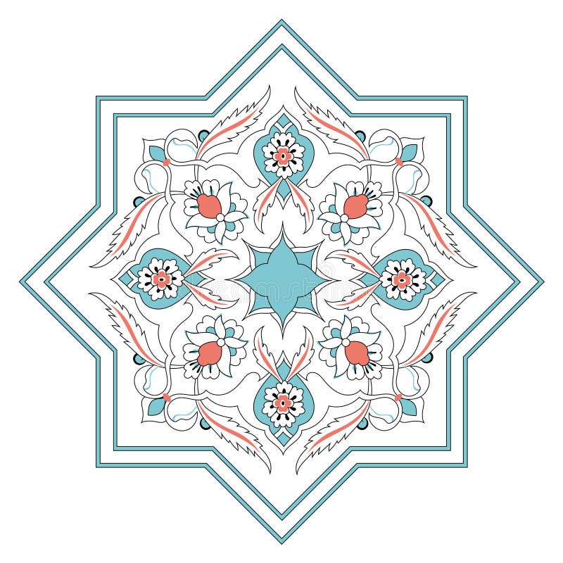 Turkish tile pattern cini art vector stock vector