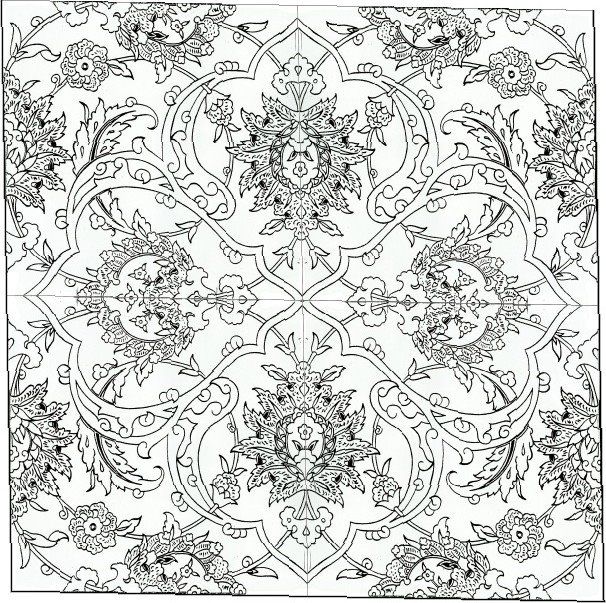 Tile coloring for kids sanat desen ãizimler tezhip