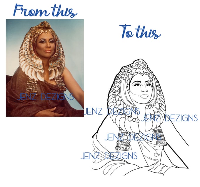 Turn your image or photo into line art for coloring book by jendesigns