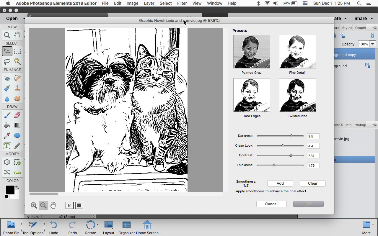 Converting photo to drawing for coloring book