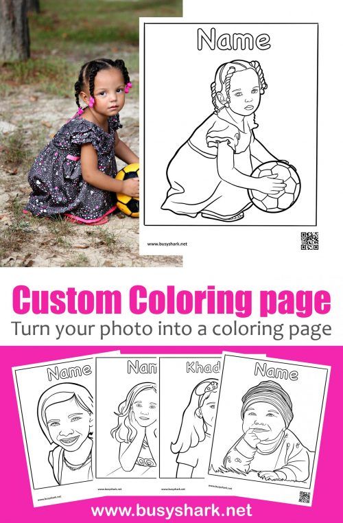 Custom coloring page turn your photo into a coloring page with name coloring pages coloring pages to print free coloring pages