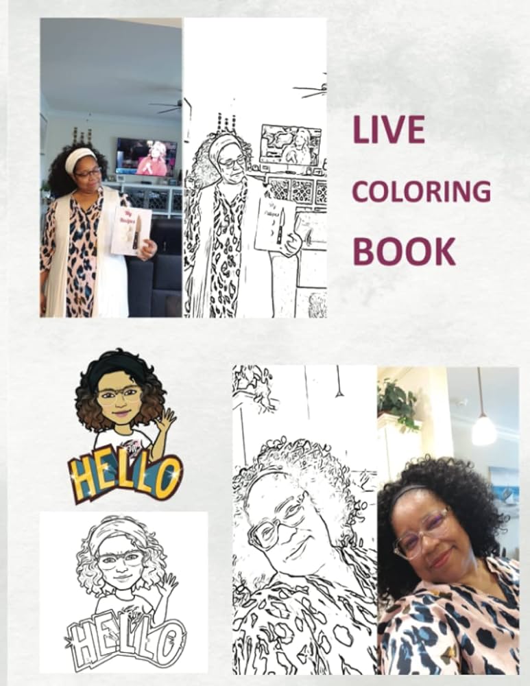 Live coloring book turn your favorite photos of friends family or special events into a live coloring book elaine janice books