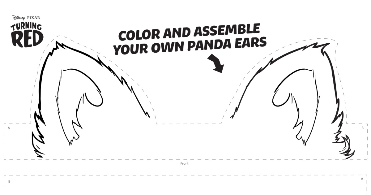 Free printable disney turning red panda ears craft