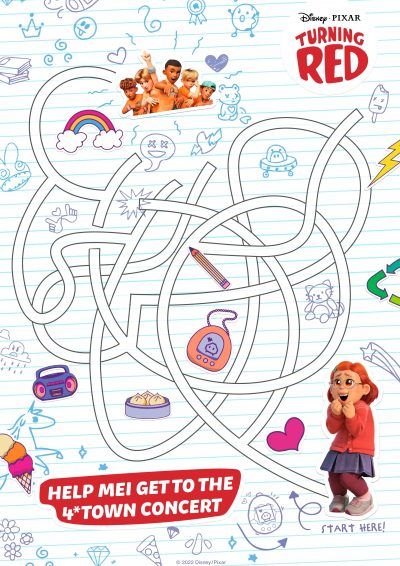 Printable pixar turning red coloring pages activity sheets free red crafts red cool coloring pages