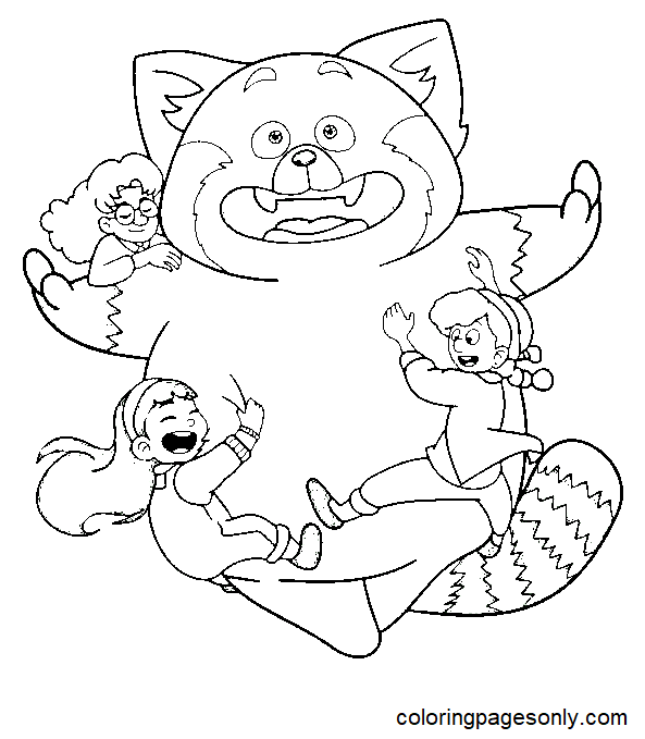 Turning red coloring pages