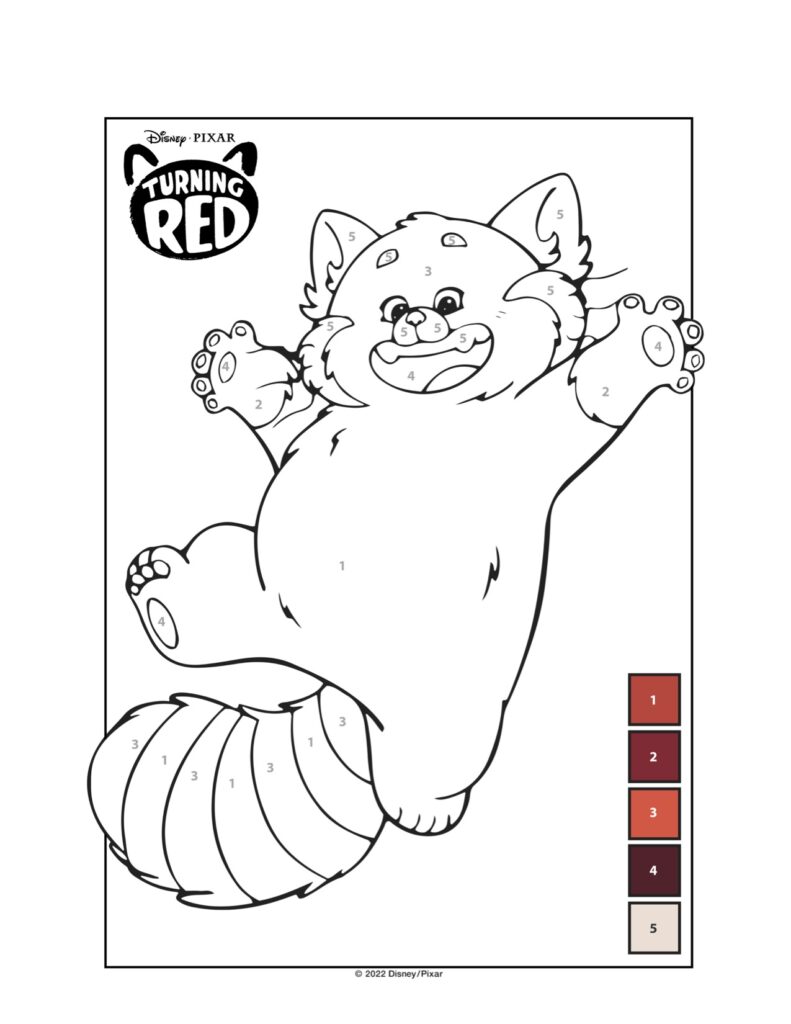 Free printable turning red coloring pages