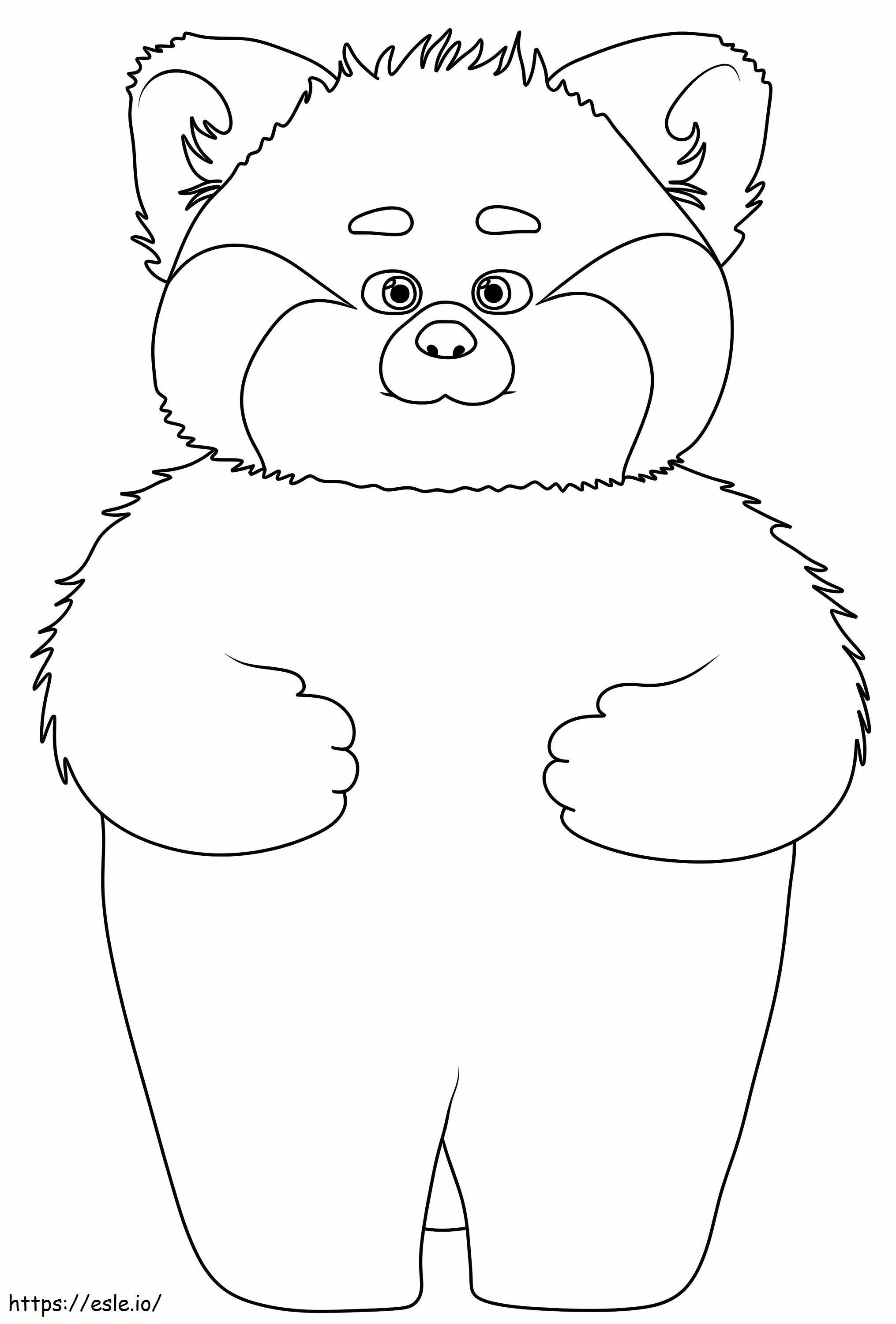 Cute turning red coloring page