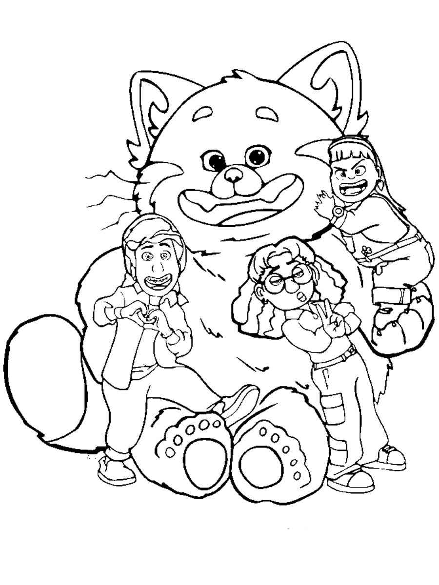 Turning red coloring pages