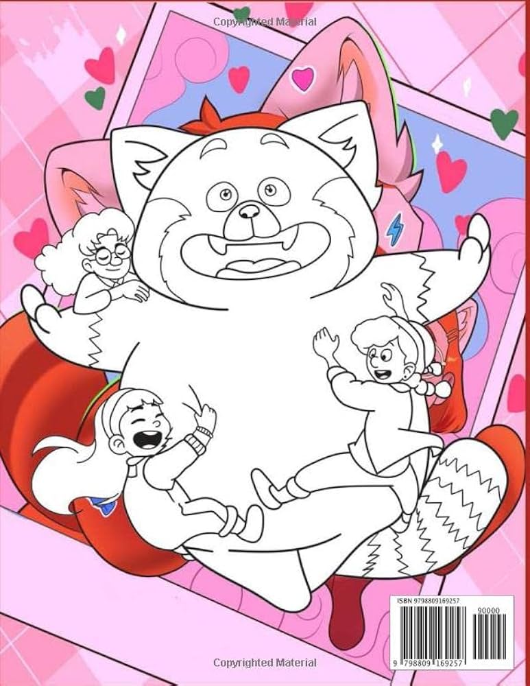 Turáing red coloriág book turning rãd coloring book for kids adults high quality illustrations of turning rãd characters and fun red panda coloring pages es skylar robles books