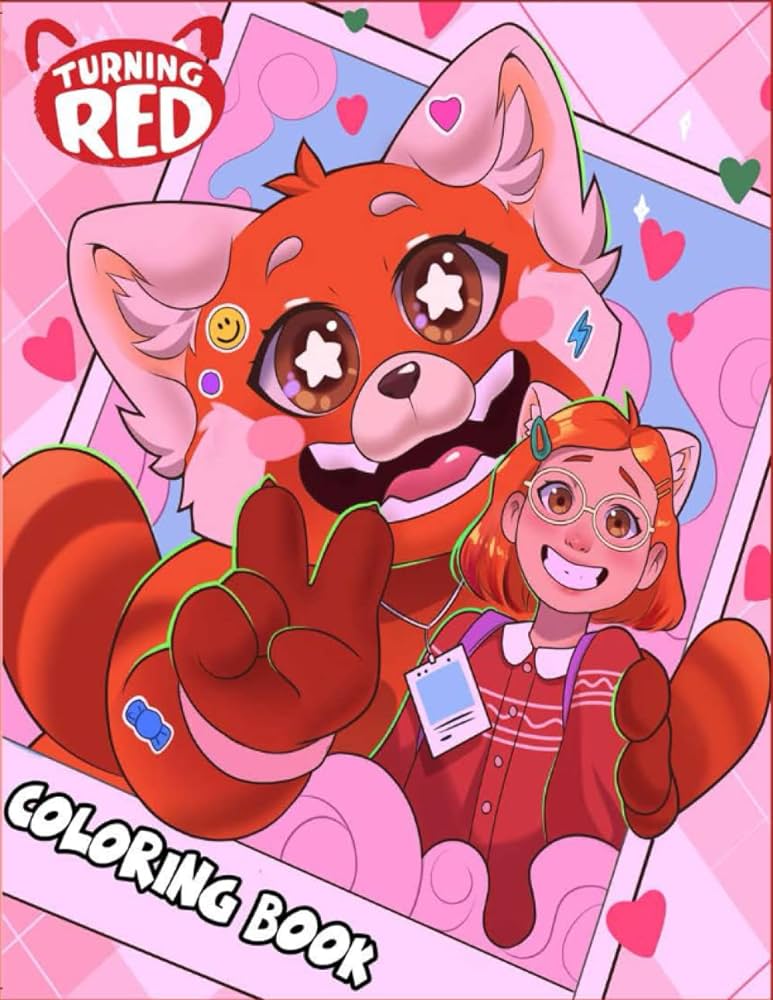 Turáing red coloriág book turning rãd coloring book for kids adults high quality illustrations of turning rãd characters and fun red panda coloring pages es skylar robles books