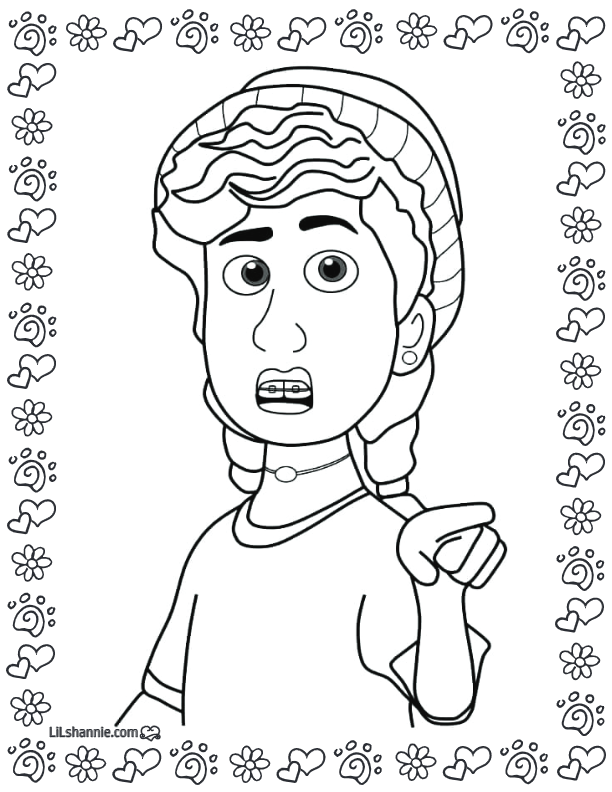 Turning red coloring page