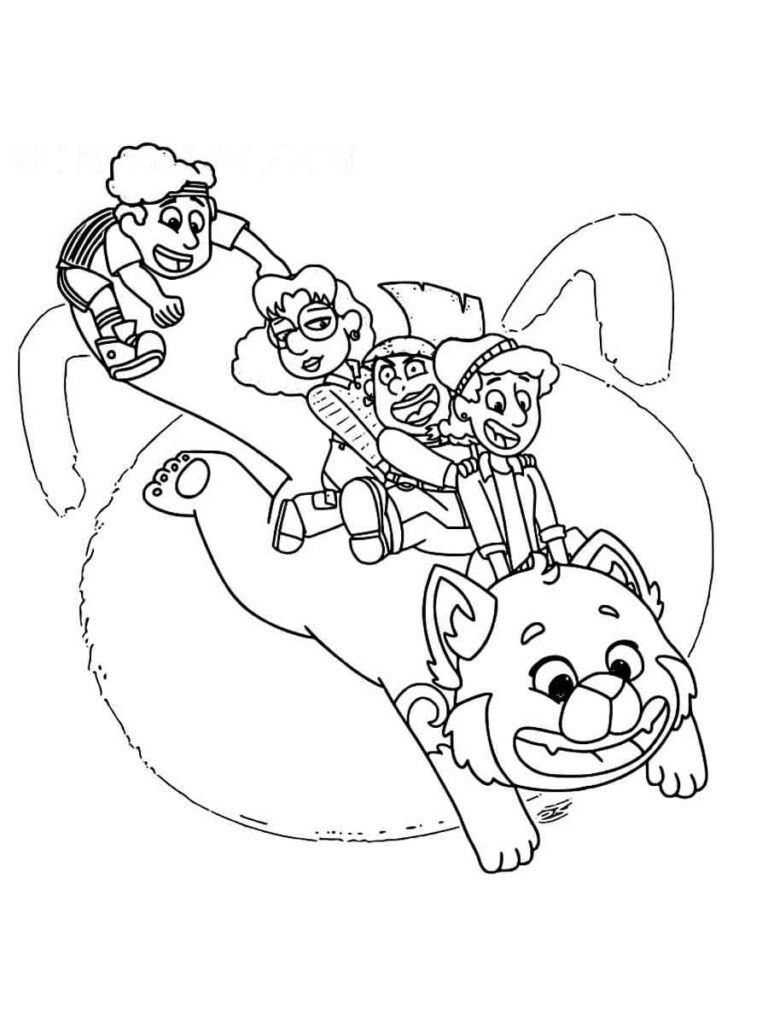 Turning red coloring pages