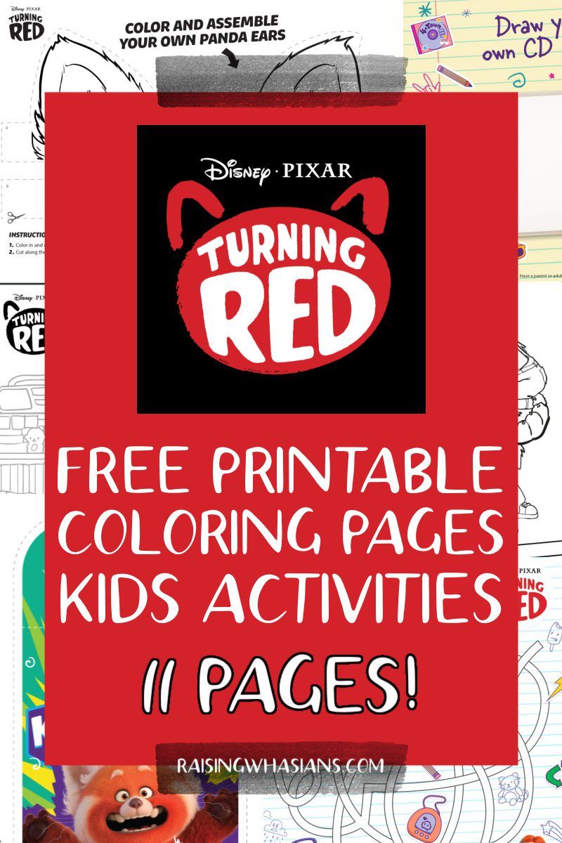 Free turning red coloring sheets kids activities activities for kids turn ons disney activities