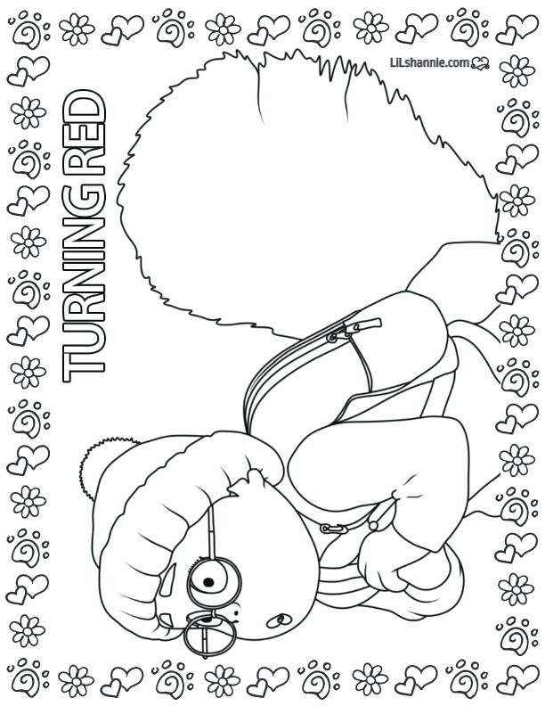 Turning red coloring page