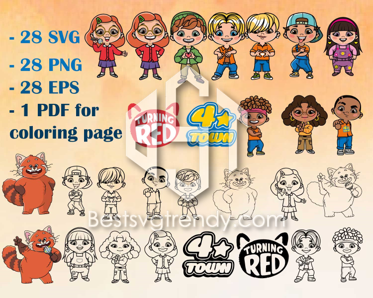 Turning red disney svg bundle