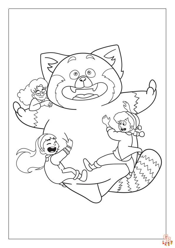 Fun and easy turning red coloring pages to print