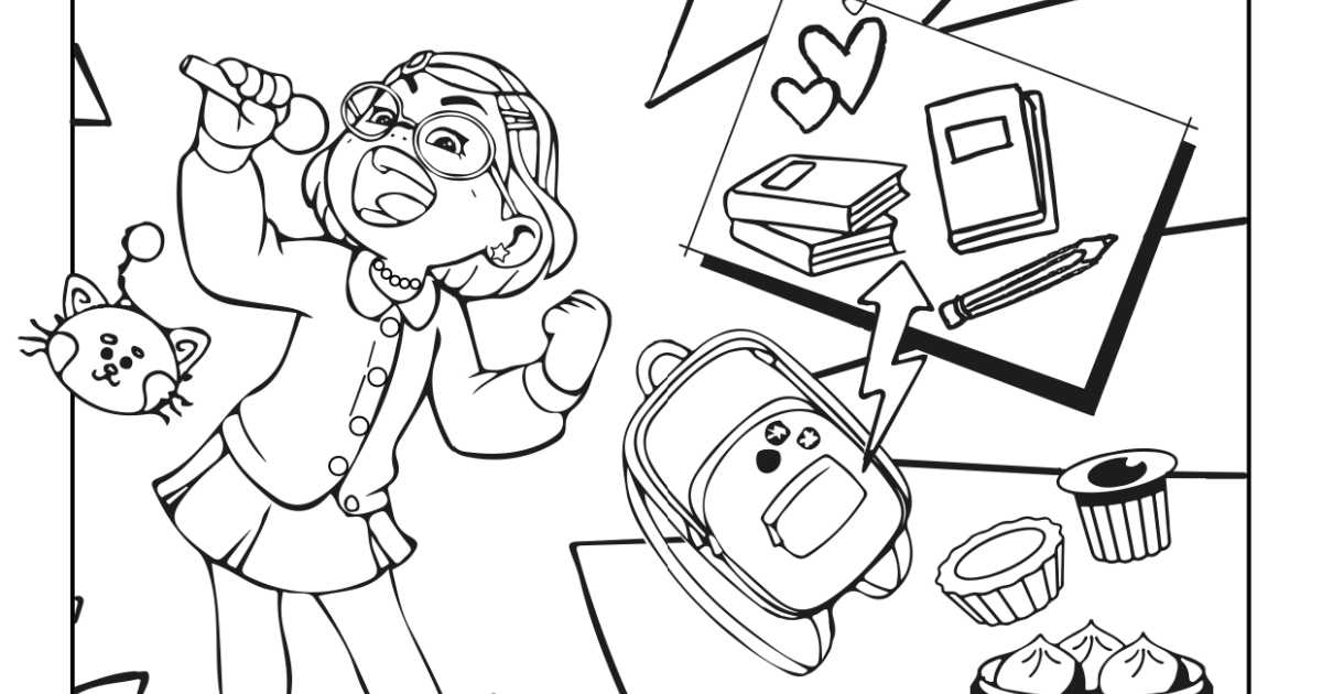 Free printable turning red coloring page collage
