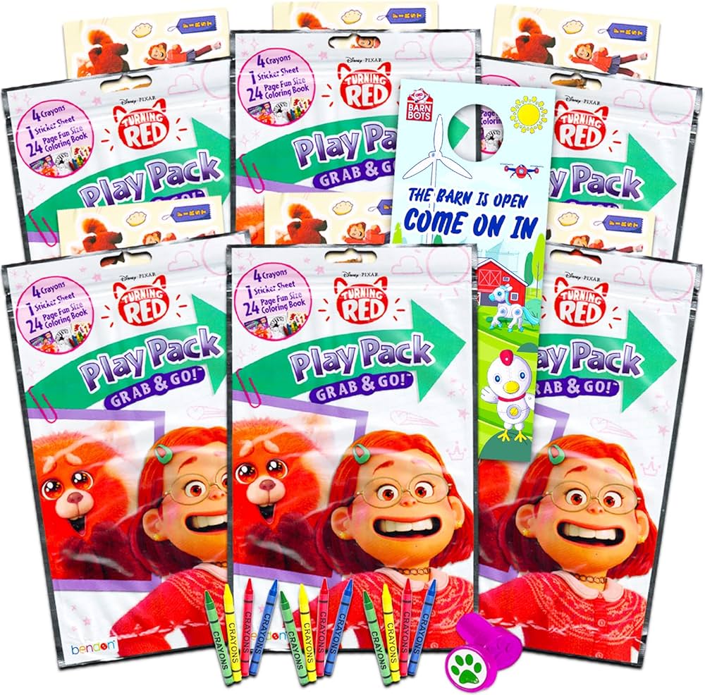 Classic disney disney turning red party favors set