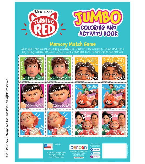 Bendon sheet turning red jumbo coloring activity book