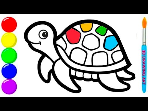 How to draw tortoise ðð drawing colouringðfor kids and toddlers easy drawing tips colourful drawing