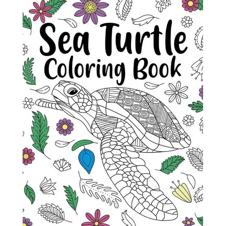 Sea turtle coloring book adult coloring book sea turtle lover gift floral mandala coloring pages paperback