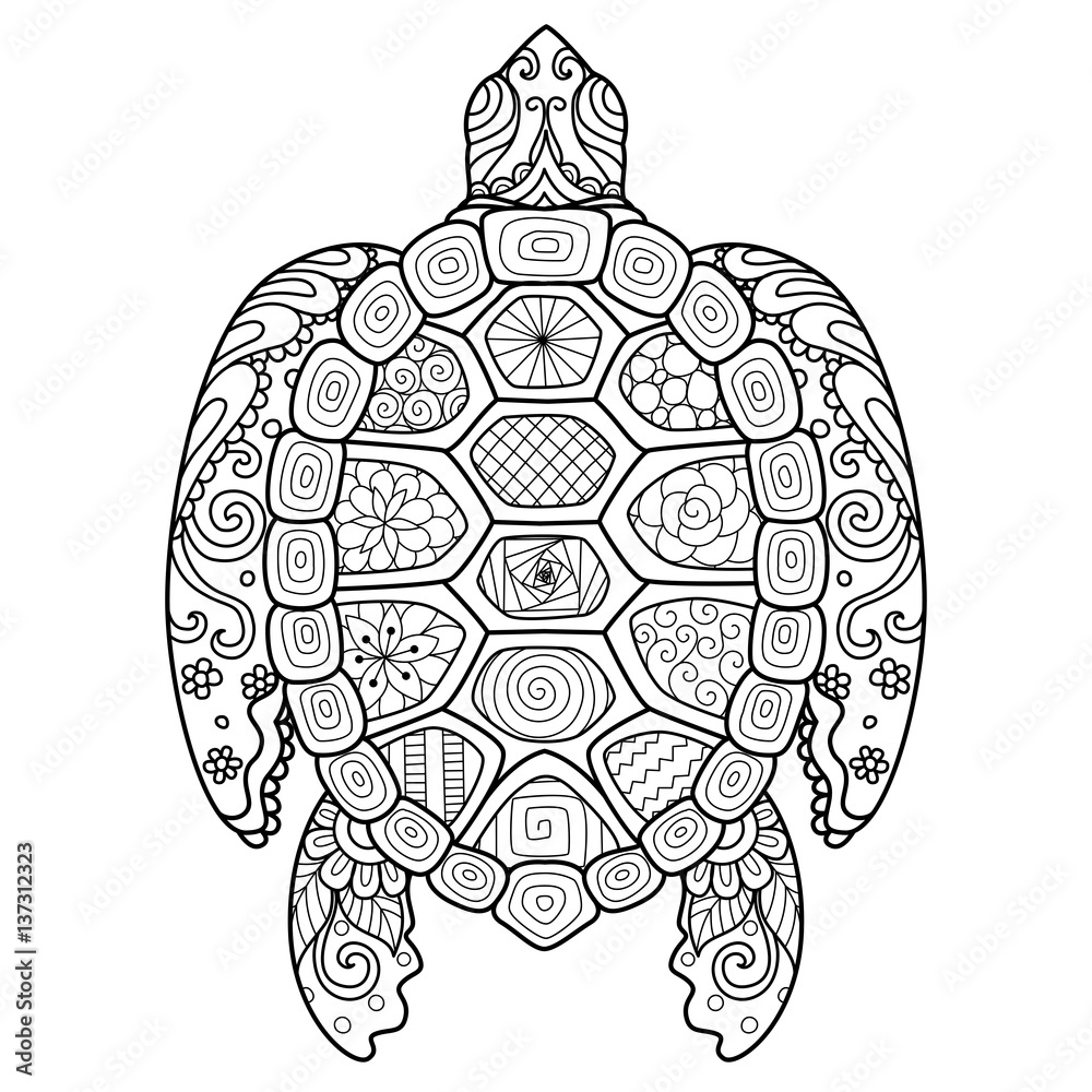 Zendoodle stylized turtle for t