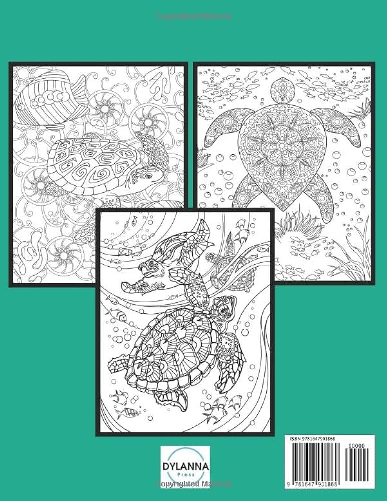 Sea turtles coloring book for adults dylanna press books