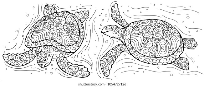 Adult coloring pages turtles images stock photos d objects vectors