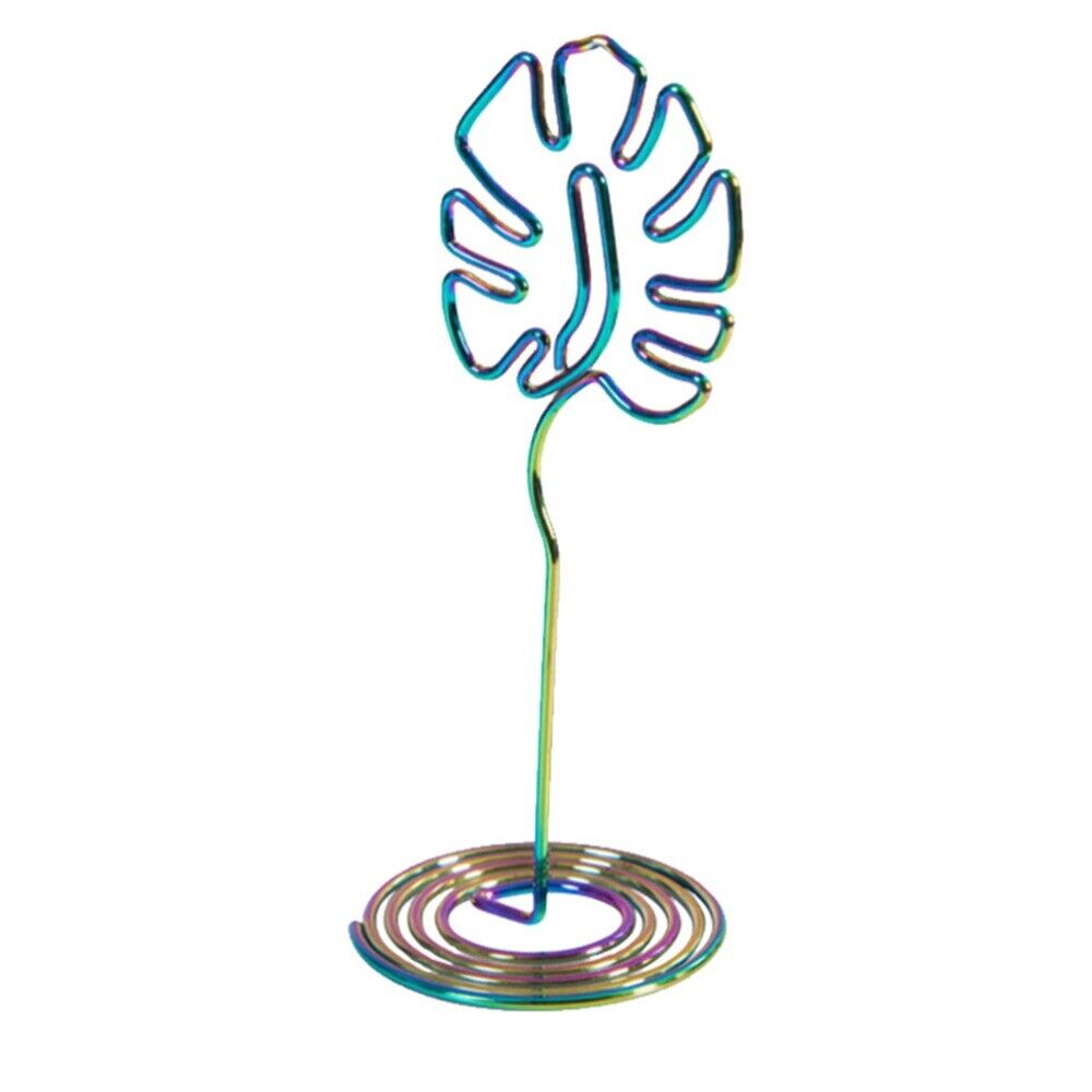 Turtle leaf shape business card holder memo photo clip stand wire note folder