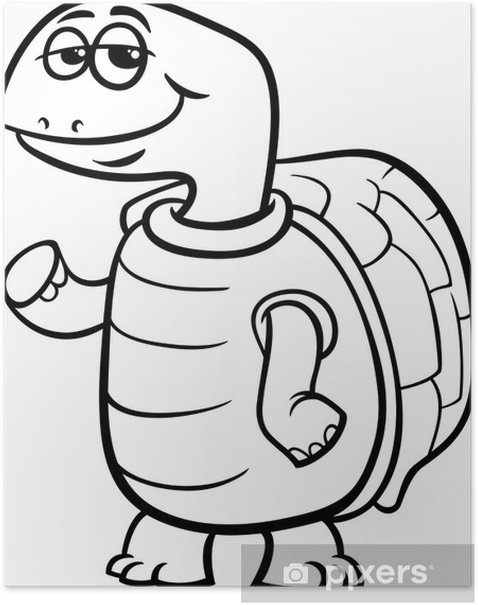 Poster turtle cartoon coloring page