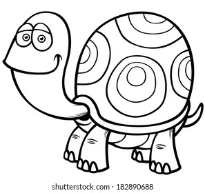 Vector illustration cartoon turtle coloring book stock vector royalty free