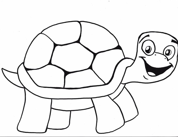 Turtle printable coloring pageturtleprintablekidscoloringinstant download blackwhitearthandmadehand drawn cartoon