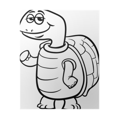 Poster turtle cartoon coloring page