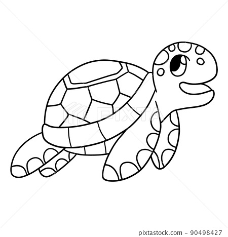 Sea turtle isolated coloring page for kids