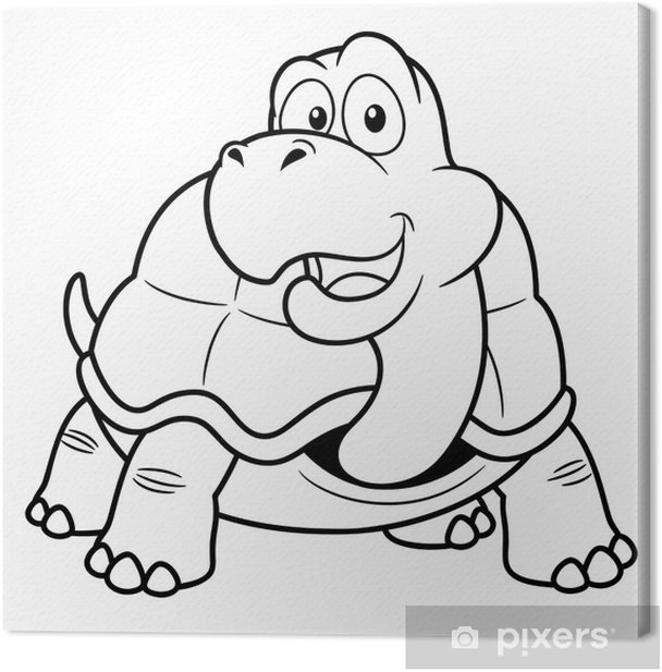 Canvas print illustration of cartoon turtle