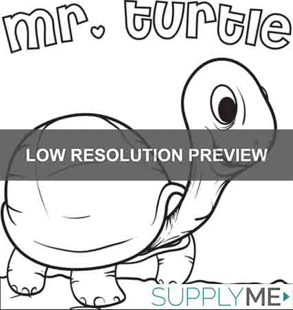 Printable mr turtle coloring page for kids â