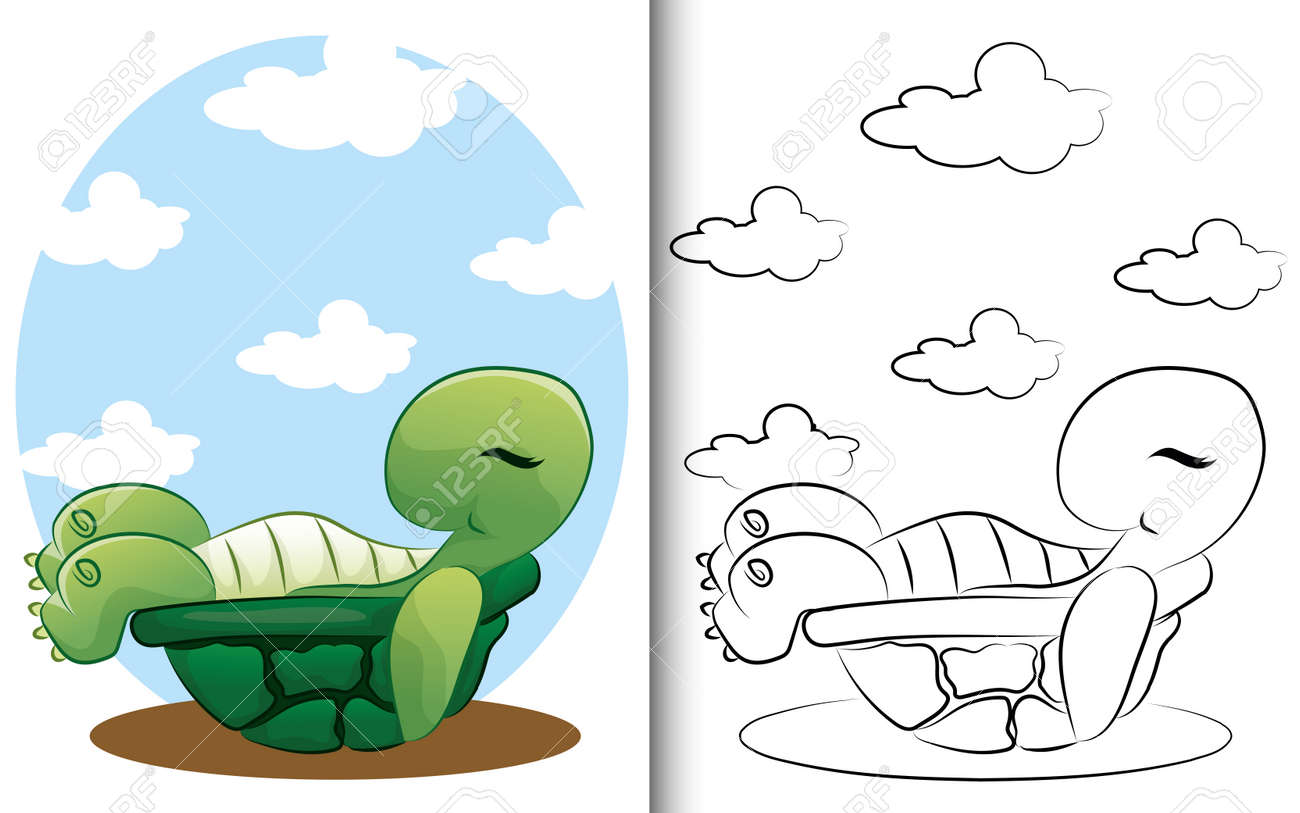Turtle coloring page for preschool education kindergarten and kids and children royalty free svg cliparts vectors and stock illustration image
