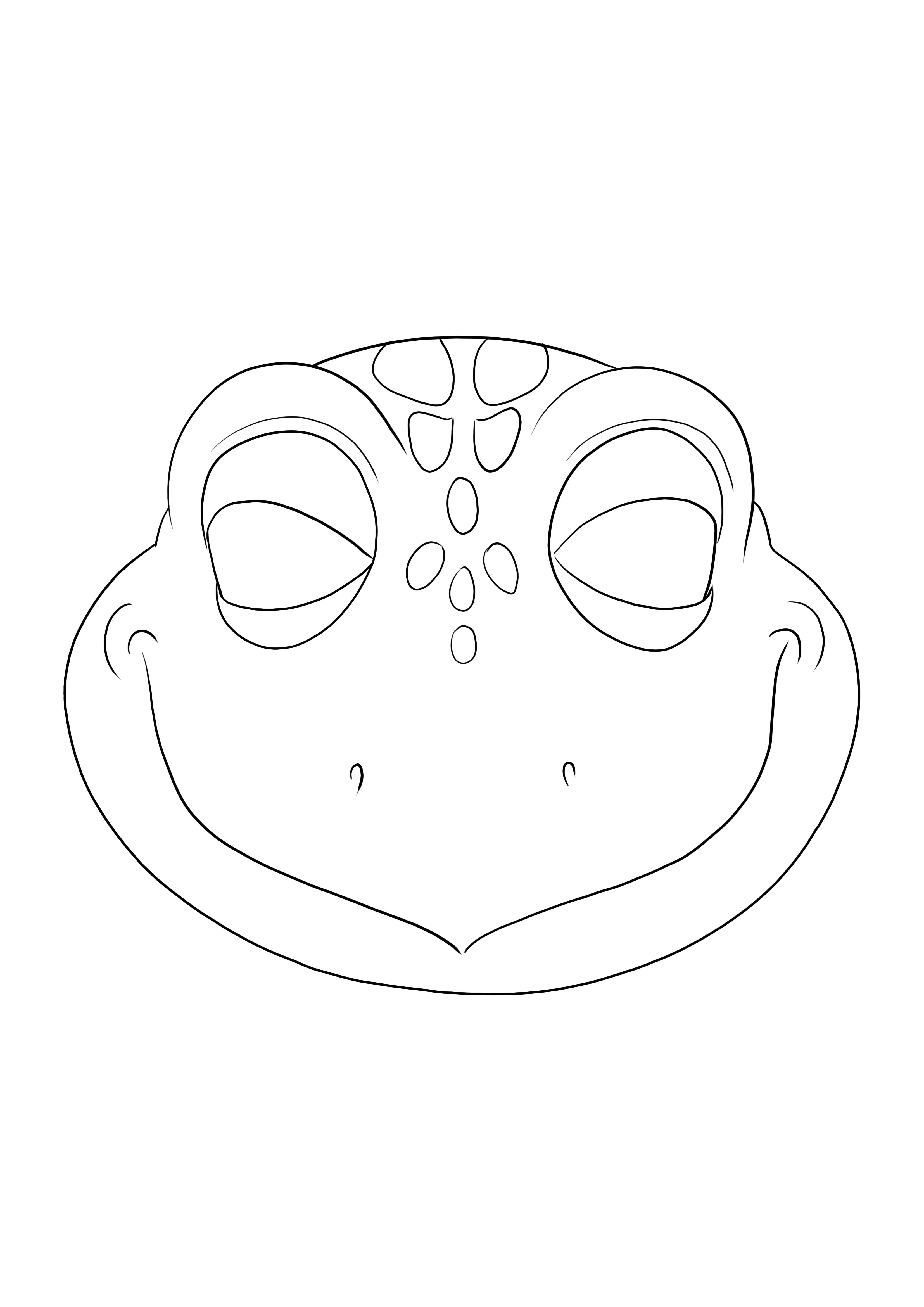 Simply coloring sheet of a turtle mask to print or download for free