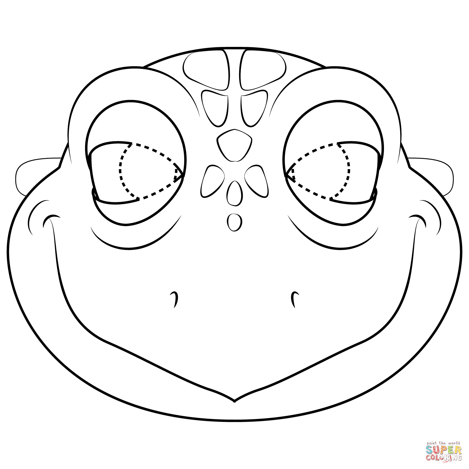 Turtle mask coloring page free printable coloring pages