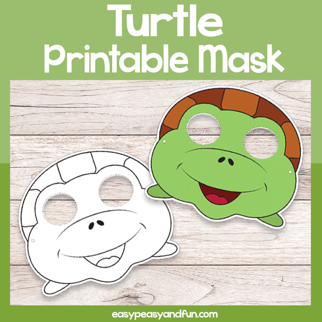 Printable turtle mask template â easy peasy and fun hip