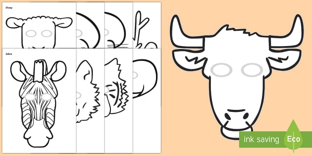 Editable animal role play masks