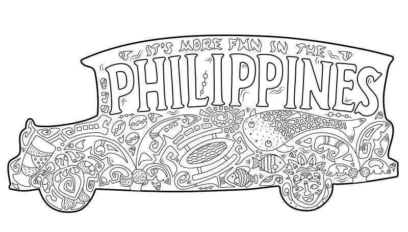 Philippine jeepney with tribal ornament palm tree whale shark mask turtle halo