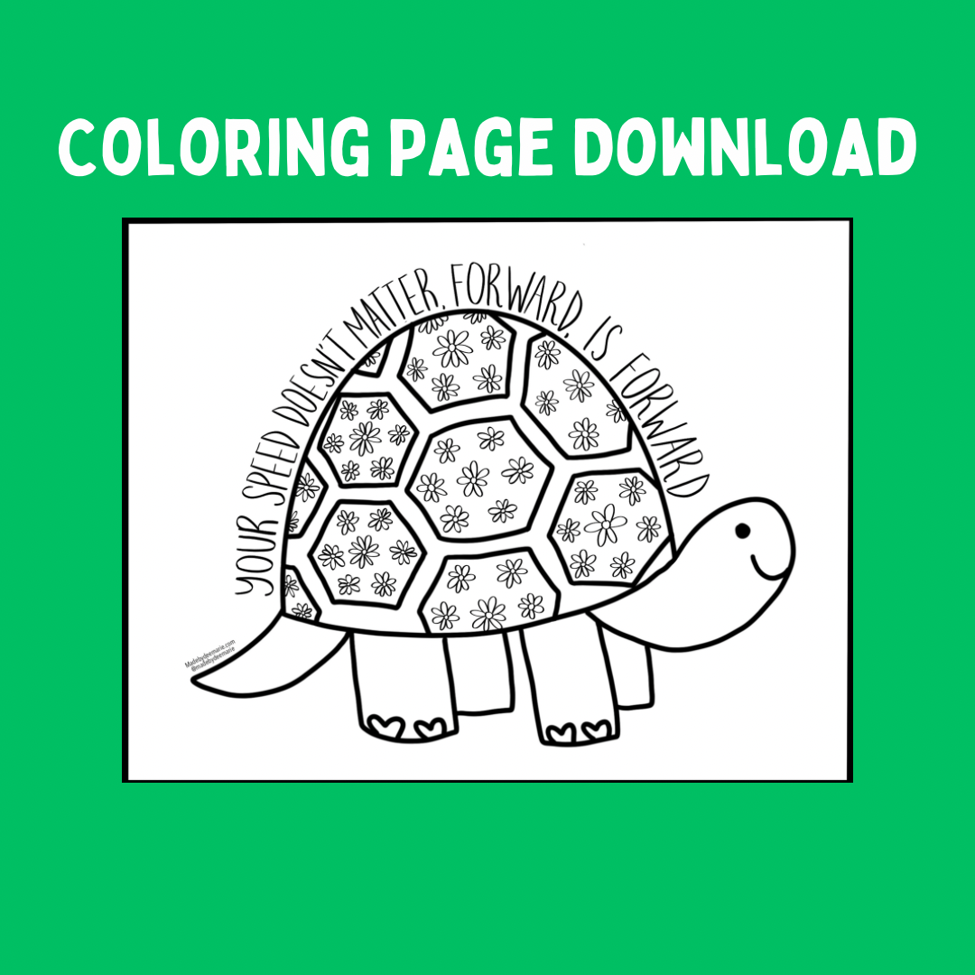 Turtle coloring page digital download â